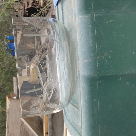 Large leaf etched glass bowl - Picture 1 of 7